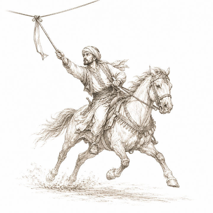 Carrera de cintas a caballo